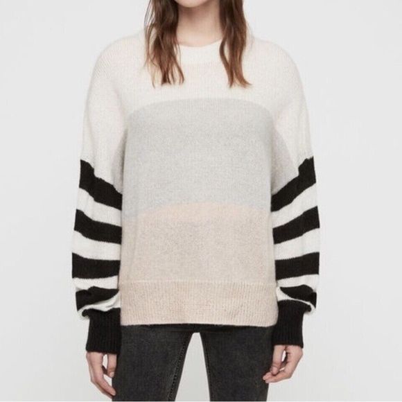 AllSaints Nicoli Colorblock Striped Jumper Size Small - Picture 3 of 7